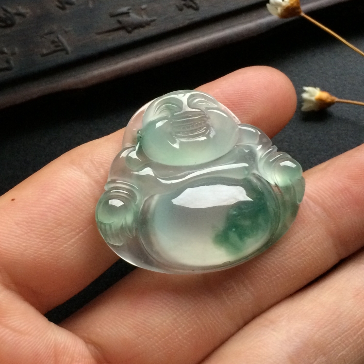 （超值推荐）冰种飘花玉佛挂件
