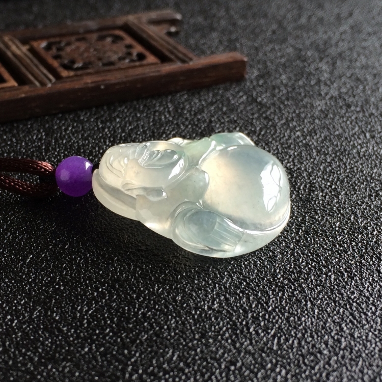 (超值推荐)冰种飘花玉佛挂件