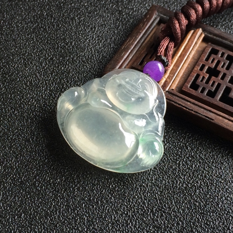 (超值推荐)冰种飘花玉佛挂件