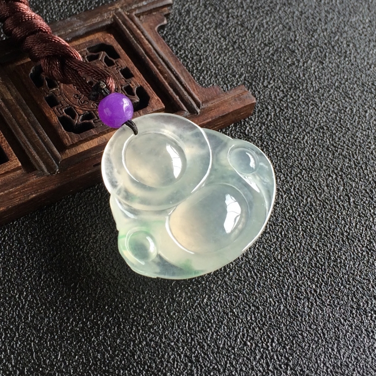 (超值推荐)冰种飘花玉佛挂件