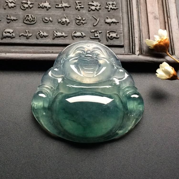 （超值推荐）冰种飘花玉佛挂件