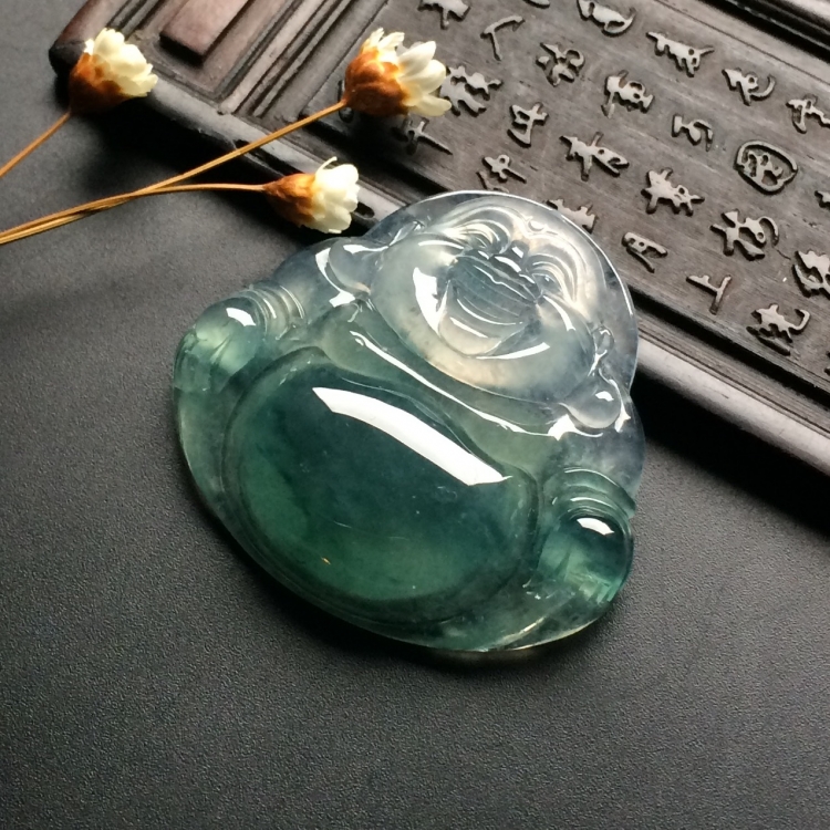 （超值推荐）冰种飘花玉佛挂件