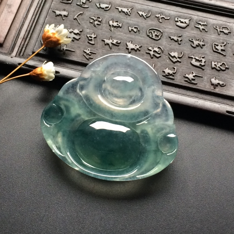 （超值推荐）冰种飘花玉佛挂件