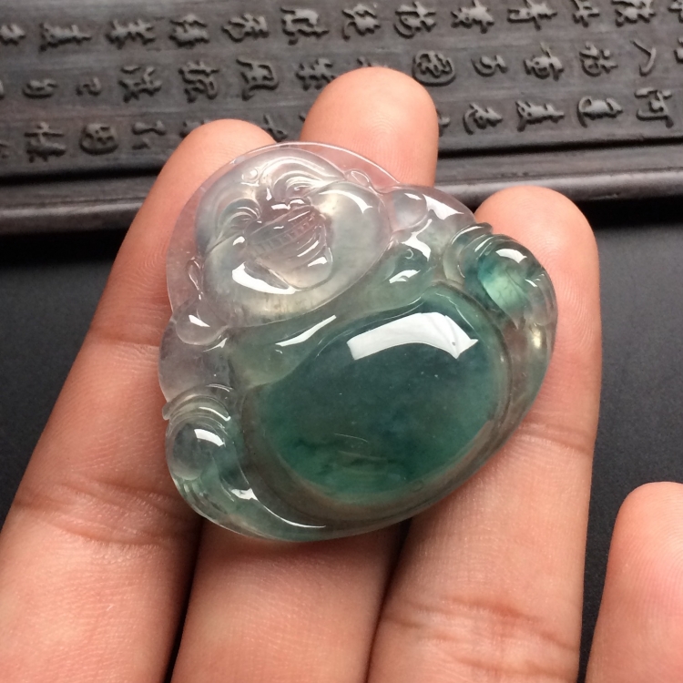 （超值推荐）冰种飘花玉佛挂件