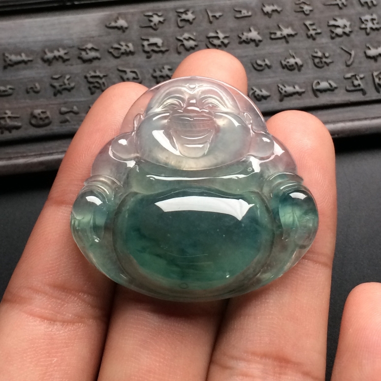 （超值推荐）冰种飘花玉佛挂件