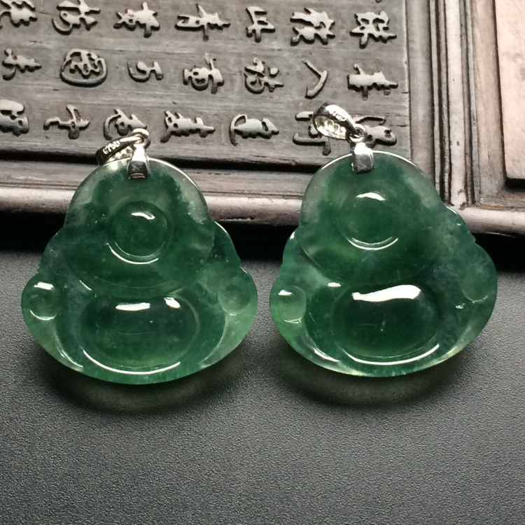（超值推荐）冰种晴水玉佛挂件（金扣）（单价）
