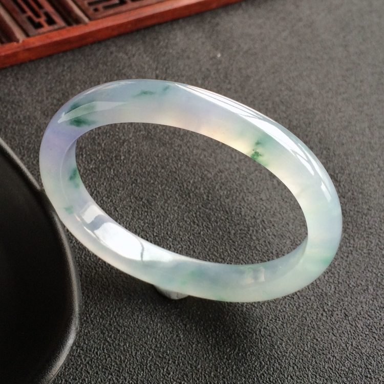 (超值推荐)冰种飘花略带紫罗兰贵妃镯(54.5mm-46mm)