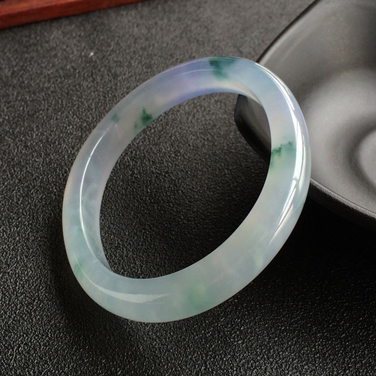 (超值推荐)冰种飘花略带紫罗兰贵妃镯(54.5mm-46mm)