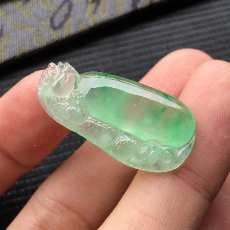 (超值推荐)冰种飘翠福寿双全挂件
