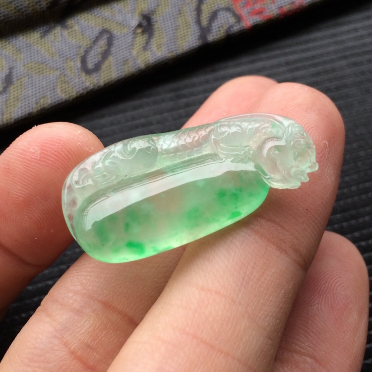 (超值推荐)冰种飘翠福寿双全挂件