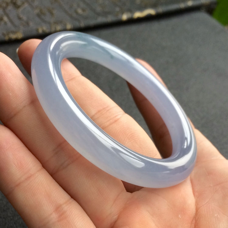 (超值推荐)糯冰种紫罗兰圆条手镯(54.7mm)