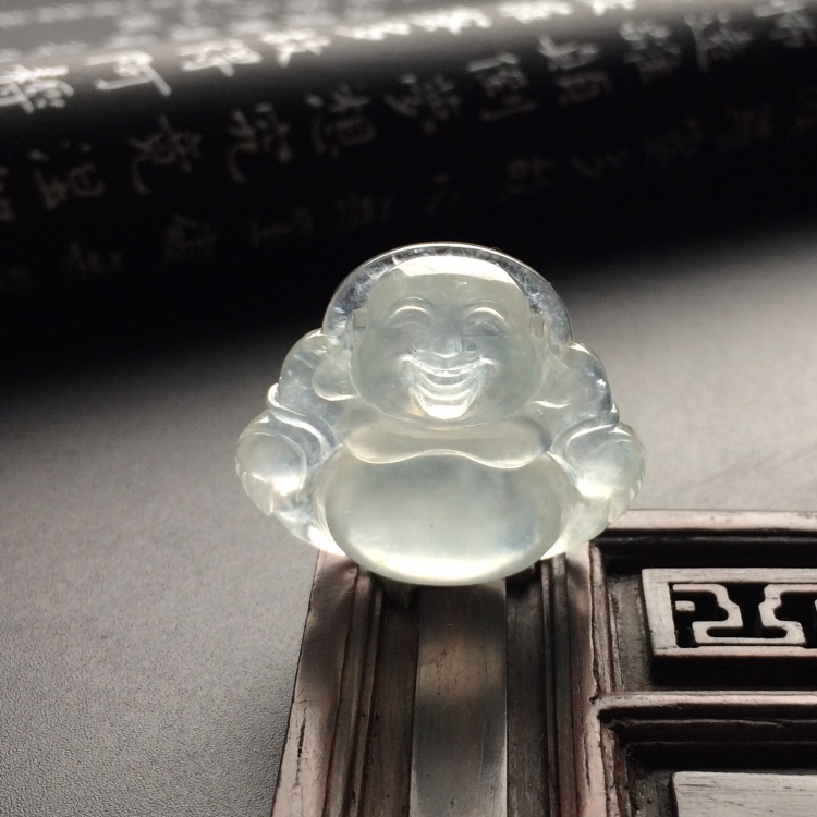 （超值推荐）冰玻种无色玉佛挂件
