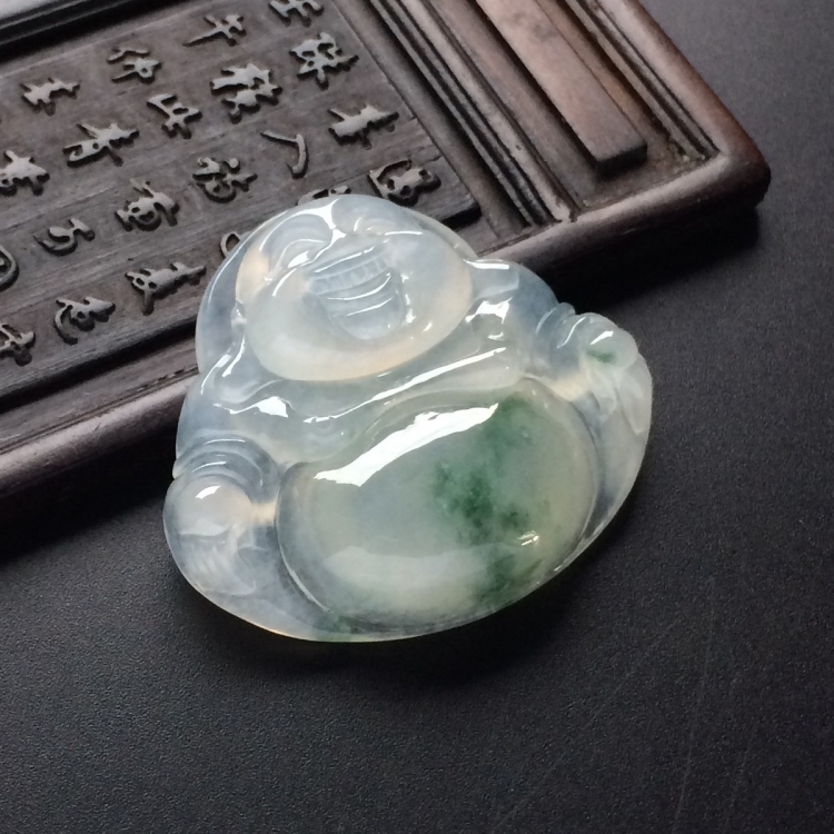 （超值推荐）冰种飘花玉佛挂件