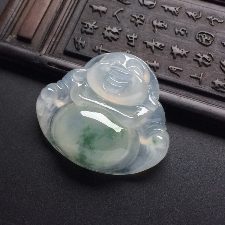 （超值推荐）冰种飘花玉佛挂件