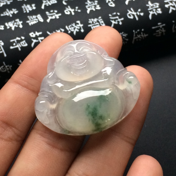 （超值推荐）冰种飘花玉佛挂件