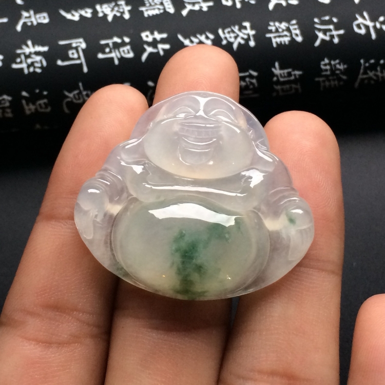 （超值推荐）冰种飘花玉佛挂件