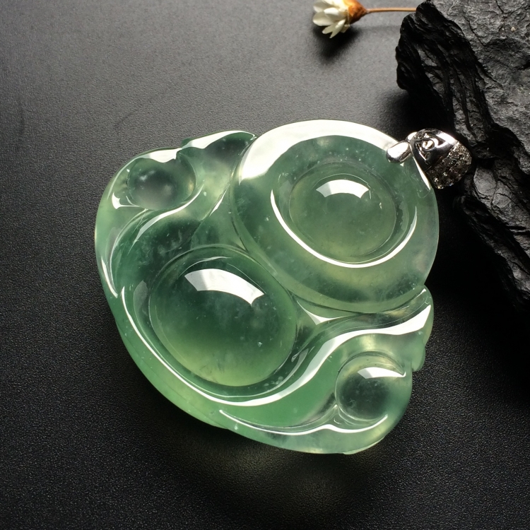 （超值推荐）冰种晴水玉佛挂件（金扣）