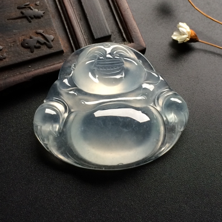 （超值推荐）冰玻种淡晴水玉佛挂件