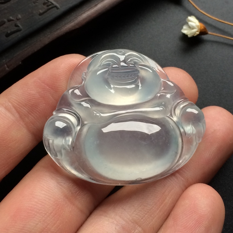 （超值推荐）冰玻种淡晴水玉佛挂件