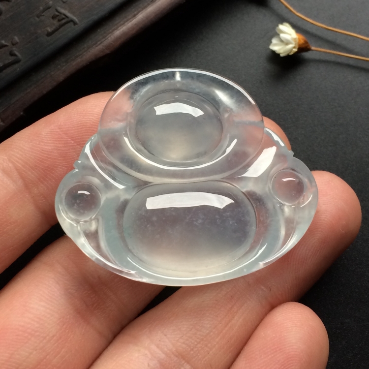 （超值推荐）冰玻种淡晴水玉佛挂件