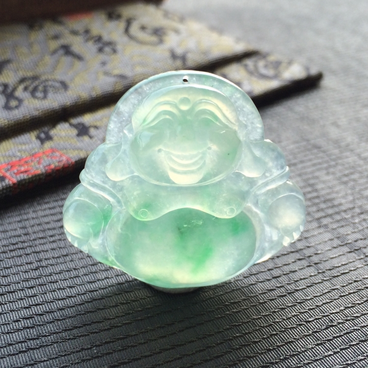 (超值推荐)冰种飘翠玉佛挂件