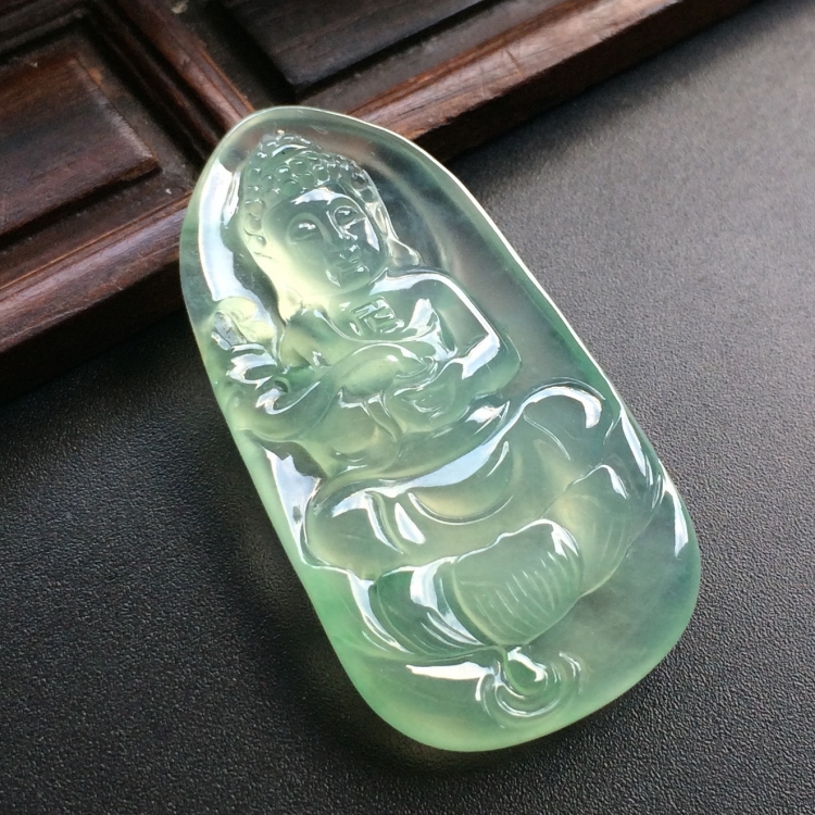 （超值推荐）冰玻种晴水飘花宝宝佛挂件