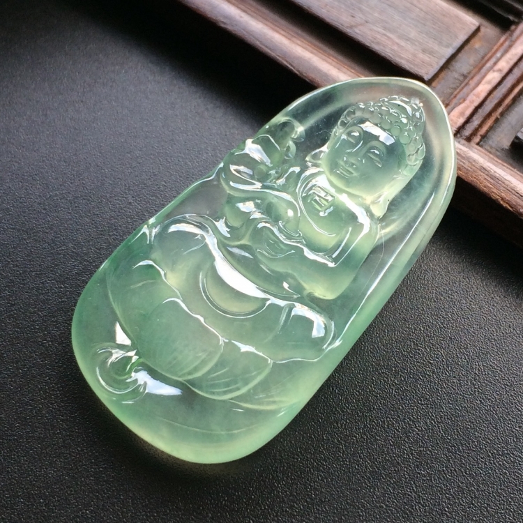 （超值推荐）冰玻种晴水飘花宝宝佛挂件