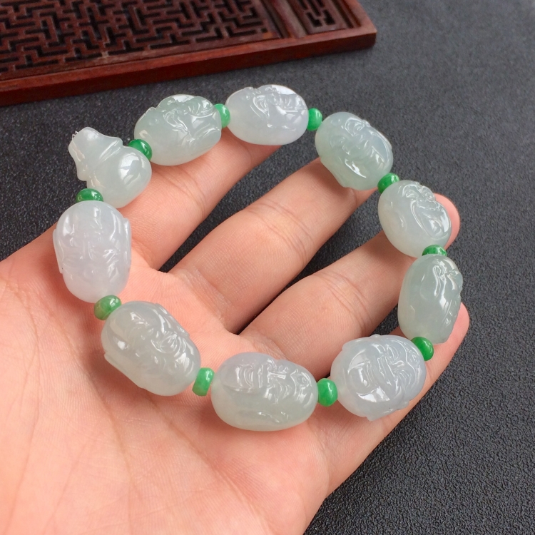 (超值推荐)糯冰种晴水佛头手链