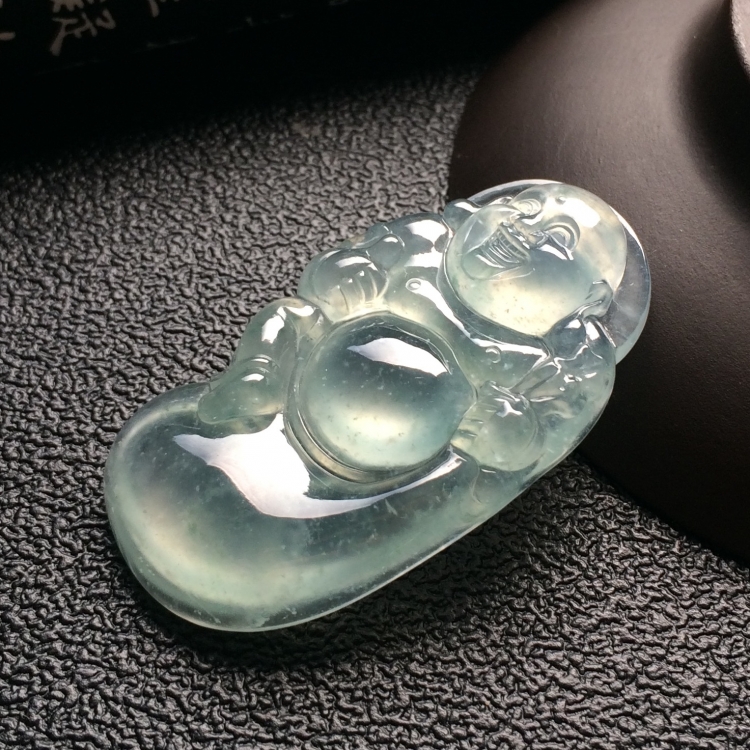 （超值推荐）冰种晴水飘花布袋佛挂件