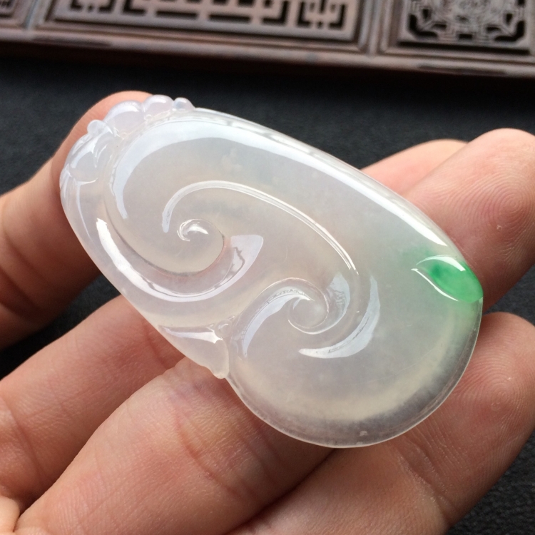 (超值推荐)糯冰种飘翠如意挂件