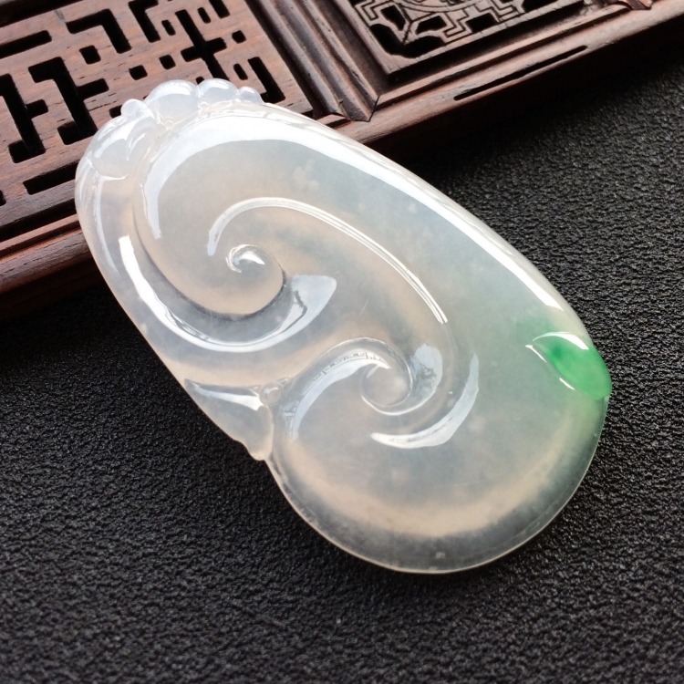 (超值推荐)糯冰种飘翠如意挂件