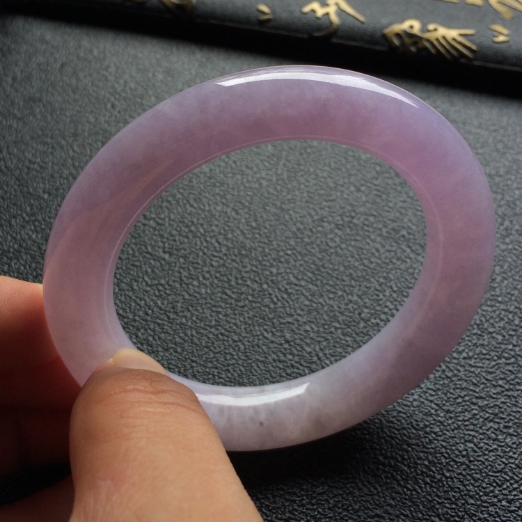 （超值推荐）糯冰种紫罗兰圆条手镯（56.6mm）