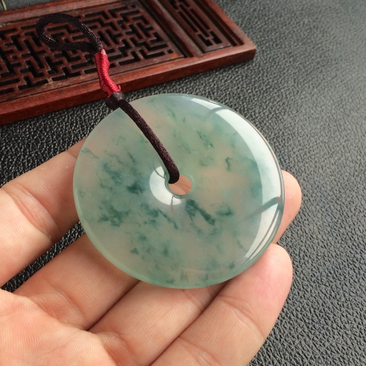 (超值推荐)冰种飘花平安扣挂件(一对)