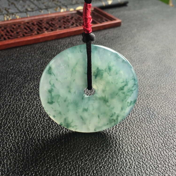 (超值推荐)冰种飘花平安扣挂件(一对)