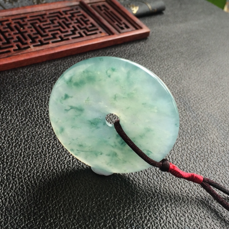(超值推荐)冰种飘花平安扣挂件(一对)