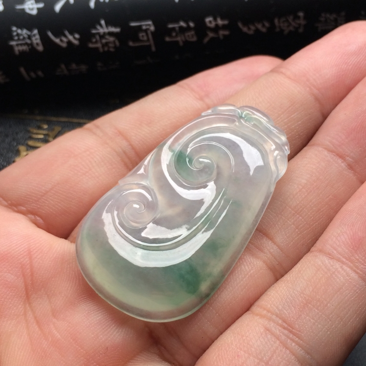 （超值推荐）冰种飘花如意挂件