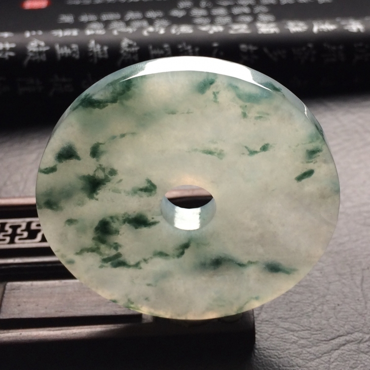 （超值推荐）糯冰种飘花平安扣挂件