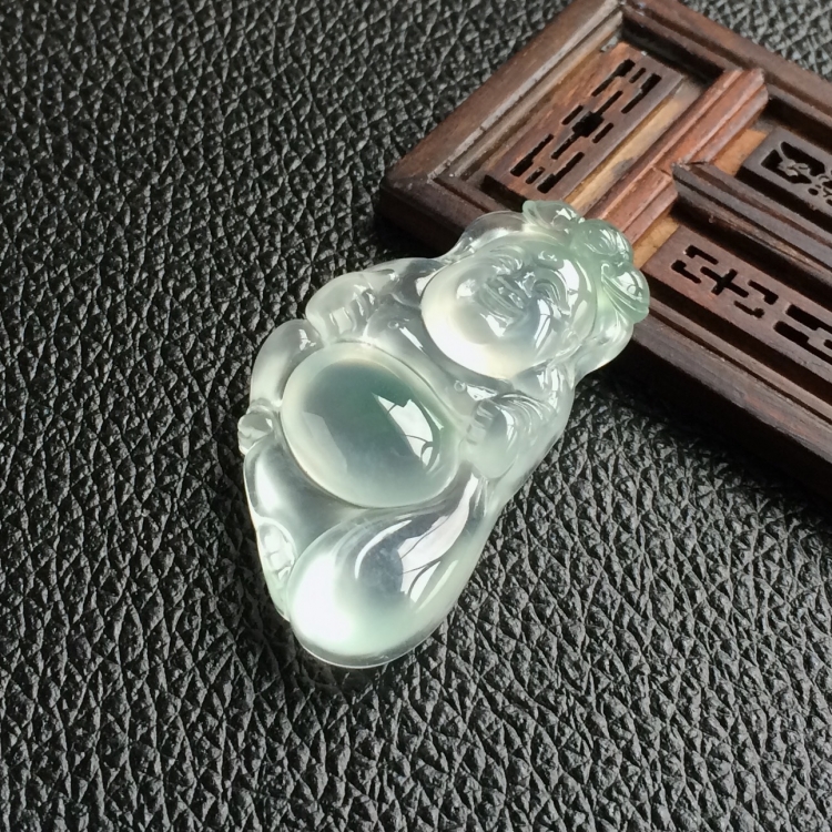 (超值推荐)冰种飘花布袋佛挂件
