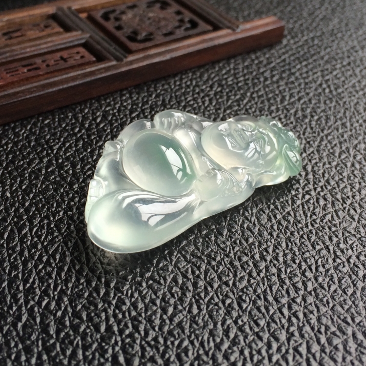(超值推荐)冰种飘花布袋佛挂件