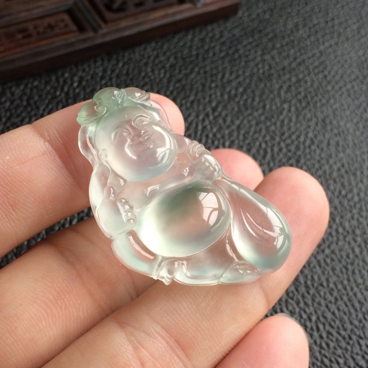 (超值推荐)冰种飘花布袋佛挂件