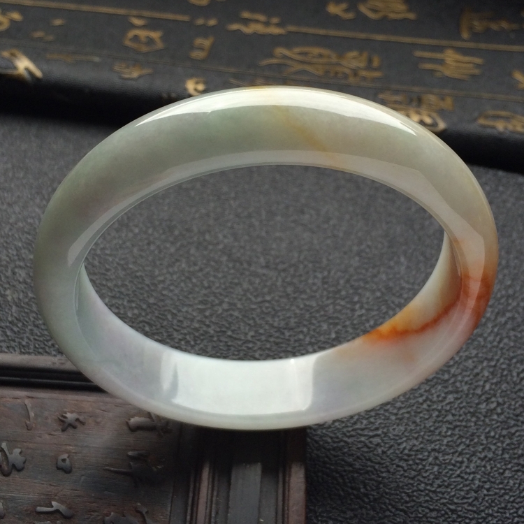 （超值推荐）糯冰种飘黄翡手镯（58.4mm）