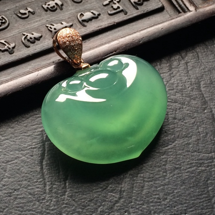 （超值推荐）冰种晴水如意挂件（金扣）