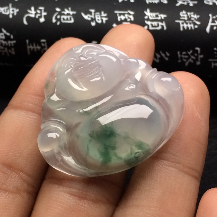 （超值推荐）冰种飘花玉佛挂件