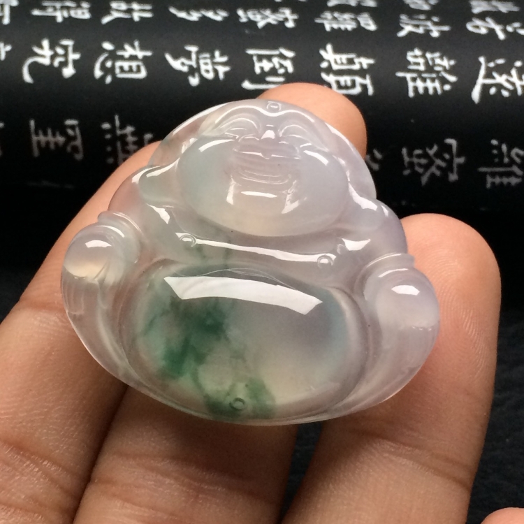 （超值推荐）冰种飘花玉佛挂件