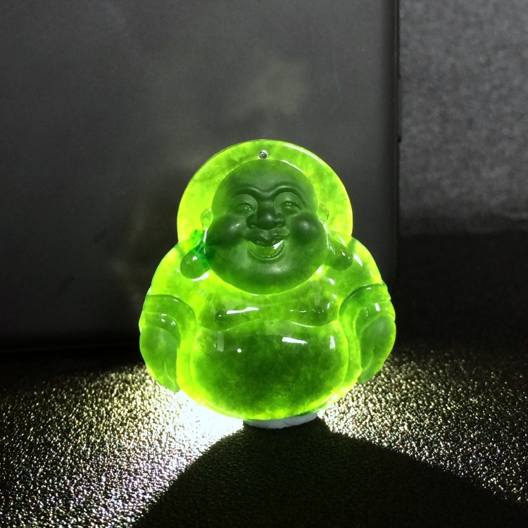 (超值推荐)糯冰种蓝水佛公挂件