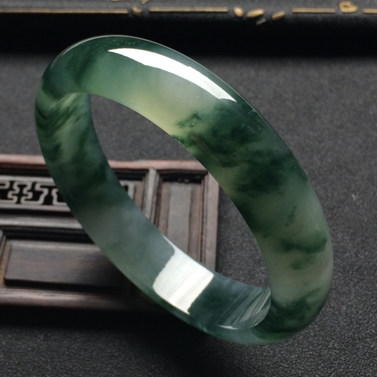 （超值推荐）冰种飘花手镯（58.4mm）