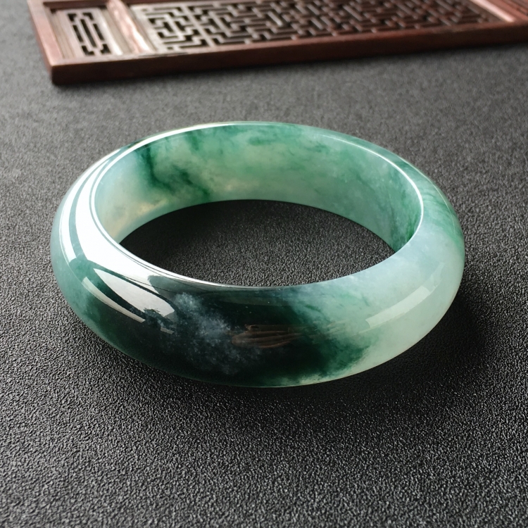 (超值推荐)糯冰种飘花手镯(59mm)