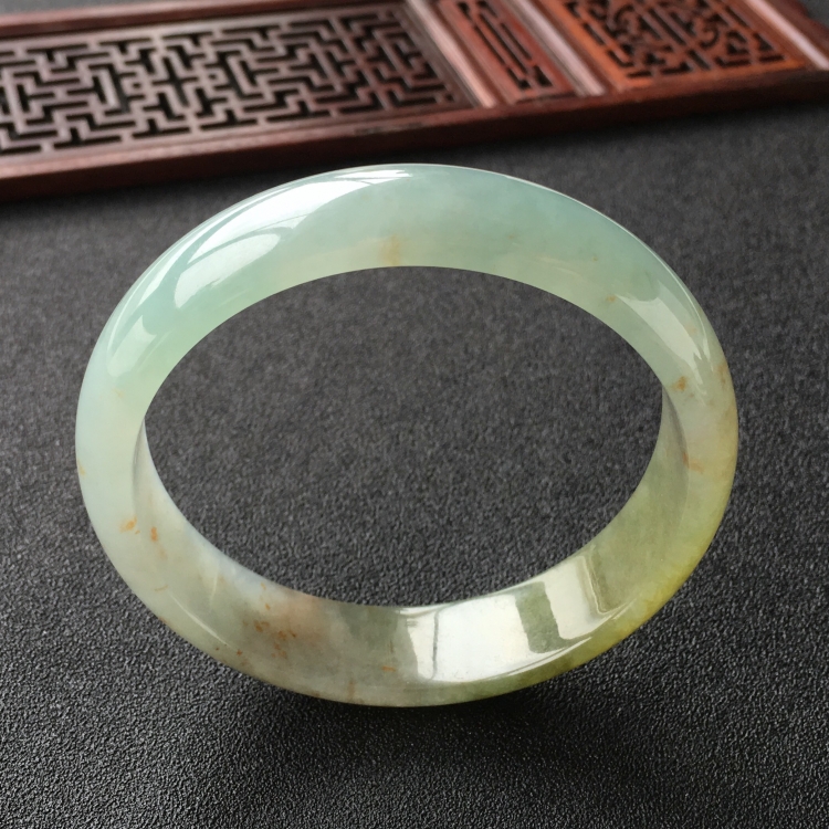 (超值推荐)糯冰种晴水褐黄翡手镯(60.5mm)