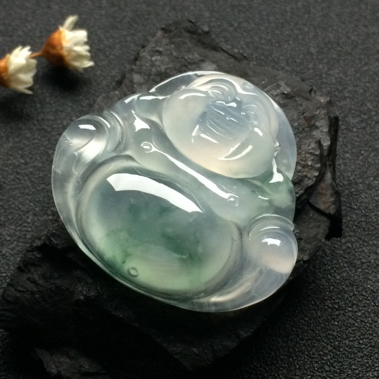 （超值推荐）冰种飘花玉佛挂件