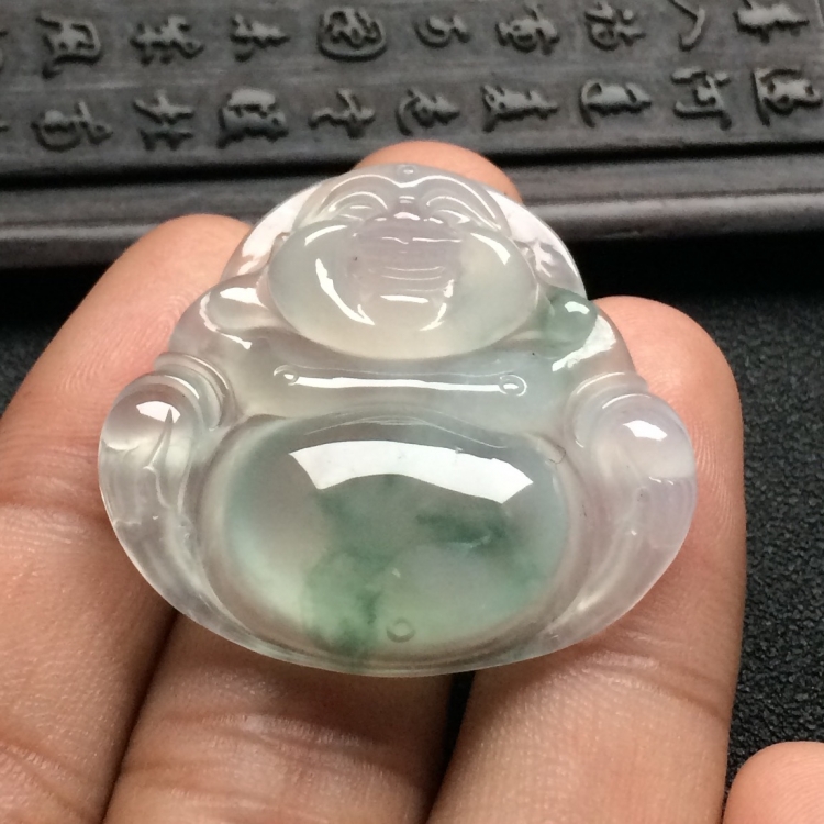 （超值推荐）冰种飘花玉佛挂件